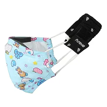 PureMe Kids Cotton Reusable Cloth Mask and 2 Filters without Valve (Teddy Print)