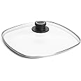 Woll Tempered Glass with Stainless Steel Rim and Vented Knob Square Lid, 11" x 11", Clear