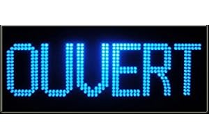 ADE LIGHT Enseigne lumineuse à LED OUVERT bleu 60x30x2.5cm