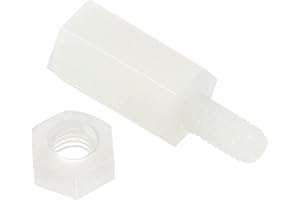PATIKIL M3 Distanziale Viti 40pz Nylon Esagonale PCB Distanziali Dadi per Schede Madri, Computer Custodie, Circuito Schede, Elettronica, (10mm+6mm, Bianco)