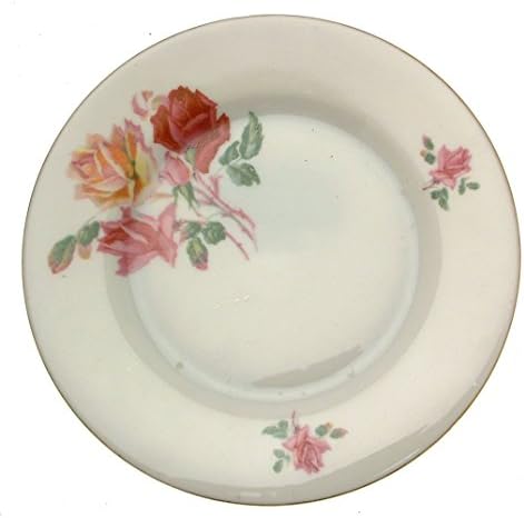 Victoria China Pink Red yellow Rose pattern 6.5 Inch Plate