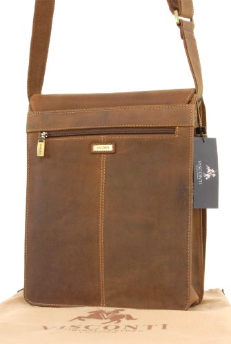 Große braune Organizer-Umhängetasche aus Leder von Visconti (18410) – GRÖßE: B: 25 H: 30 T: 7 cm - 6