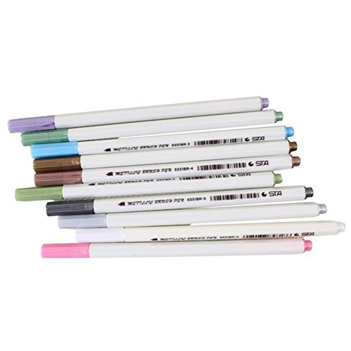Butterme 2016 Neue Ankunft Weiche Rückkehrkurve Punkt Metallic Marker Pens, Set von 10 Farben, für die Karte, DIY Fotoalbum , Graffiti, Künstler Zeichnung, Gebrauch auf irgendeiner Oberfläche-Papier, Glas, Kunststoff, Keramik, Hochzeit Handwerk - 6