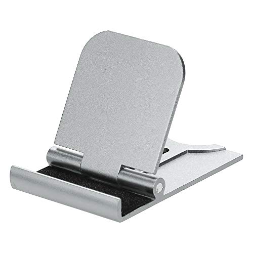 Preisvergleich Produktbild Fcostume Faltbarer tragbarer beweglicher Stützwinkel-Telefonmetallstents-Hand... (Silber)