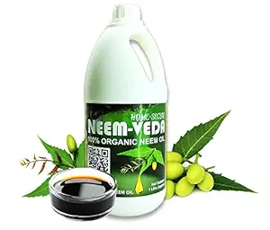 Neem-Veda Water Soluble Neem Oil 1 Liter, Neem Oil for Plant, neem Oil for Plants Insects, Plants neem Oil, neem Oil Spray for Plants, neem pesticides for Plants, neem Oil for Garden, Neem Oil