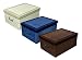 Produktbild 3 Stück Deko Karton der Serie "CLASSIC" in Weiß, Braun und Blau! XXL Volumen, tolle Optik und super Stabilität! Jede Box mit den Maßen 51 x 37 x 24 cm - Topp für Haushalt, Büro, Wäsche, Geschenkbox, u.v.m.