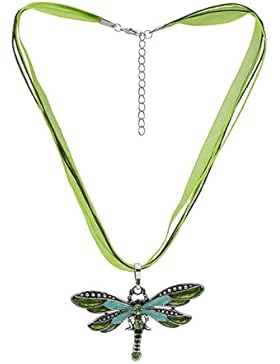 Halskette mit Anhänger Libelle Strasssteine
