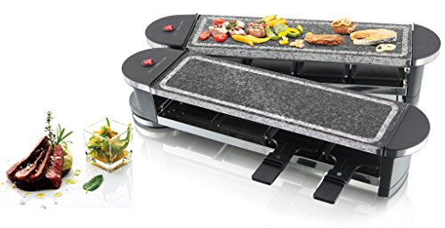 Preisvergleich Produktbild Emerio Raclettegrill,8 Pfannen,2 Steinplatten antihaftbesch.