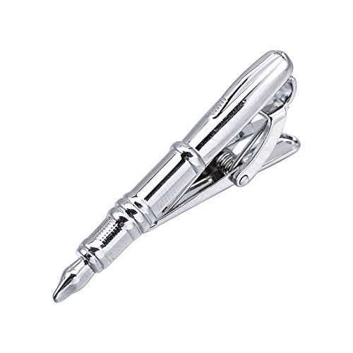 Modern Tie Clips GQ Classic Tie Bar Clip Pen Style Silver