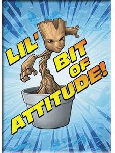 Guardians Of The Galaxy, LIL' BIT OF ATTITUDE, Officially Licensed Original Artwork, 2.5" x 3.5" - Magnet