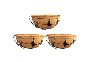 COIR GARDEN Coco Fiber Wall Hanger Half Liner - Window Hanging Planter POTS Butterfly Design - Coir Liner - Basket Liner 12 INCH - 3 Pieces