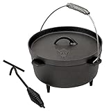 Dutch Oven Topf, Kochtopf aus Gusseisen, DO4.5 Gusstopf,...