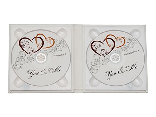 Elegant 2er CD/DVD/BlueRay Hülle. DVD Case für 2 Disk mit Bildfenster. Farbe Weiss - 2