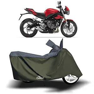 DREAM - Triumph Street Triple New BS6 100% Waterproof - Dust Proof - Full Bike Scooty Two Wheeler Body Cover for Triumph Street Triple (Life Time Strip Grey)