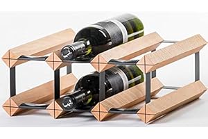 RAXI™ Classic Premium Weinregal aus Holz mit luxuriösem Design, Flaschenregal für 6 Wein Flaschen 32,5x13,5x30 cm