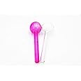 Green Apple Inc Glass Oil Burner Pipe (5 Inch, White and Pink, Transparent) - Pack of 2