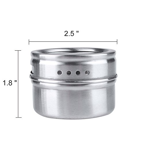Edelstahl Gewürzgläser, 6 stück gewuerzdosen magnetisch von NWSS – edelstahl / glas - 5