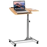 【Flexible Bewegung】Durch 4 Universalräder lässt sich der Laptoptisch gut bewegen. 2 Rollen davon sind mit Bremsen ausgestattet, um den Notebooktisch bei Bedarf am Platz zu halten.