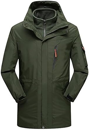 FYM JACKETS DYF Men/Women Ski Climb Down Jacket Coat Medium Length Solid Color Couple,Military Green(M),XL