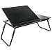 Produktbild com-four® Laptoptisch Lapdesk Betttisch Betttablett Notebook-Tisch Beistelltisch Laptop BTH 60 cm x 35 cm x 24 cm mit Leseklappe höhenverstellbar klappbar Holz schwarz