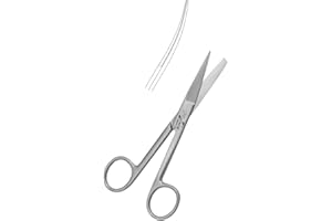 UNI TOOLS Dressing Scissors 14cm, First Aid, Vets, Pet Grooming, Nurses, Home Office Use (Sharp Blunt Curved)
