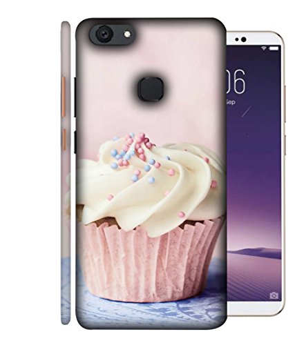 Printfidaa Vivo V7 Mobile Back Covers Premium Printed Back Cover Cup Cake Decorated with Cream Multi Color Printed Back Case