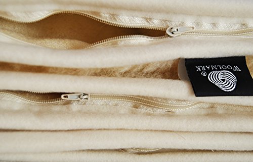 1 x Merinowolle Gütezeichen Kissen Schlafkissen 900g Merino Wolle 40 x 80cm Schurwolle - 2