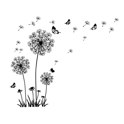 Sourcingmap Pusteblume Schmetterling Muster PVC Home Decor Wandtattoo Aufkleber Wandbild