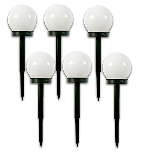 (759) 6 x LED Solar Kugel Leuchte Ø10 cm Außen Lampe Garten Weg - 4