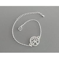 Selia Lebensbaum Armband Tree Baum Armreif Damen silber Glück elegant minimal, Modeschmuck handgemacht Geschenk