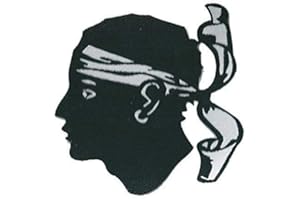 NAGAPATCHES Patche Ecusson Corse Corsica Patch Tête Maure Thermocollant Tissé Fin