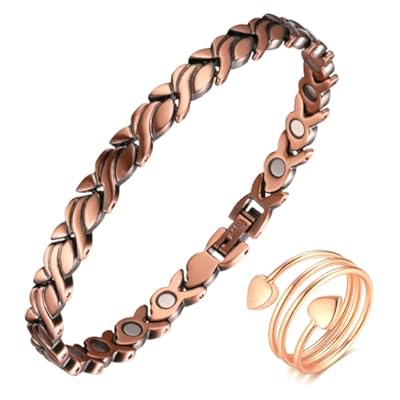 Vicmag Copper Magnetic For Women Ultra Strength Magnets 99.99% Solid Pure Copper (adjustable Size Ring With Gift Box) (fish Tail)