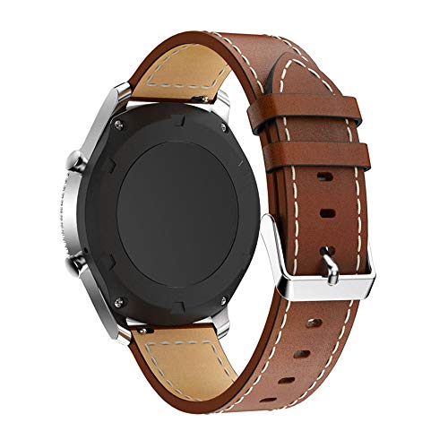 Preisvergleich Produktbild Glowjoy für Samsung Galaxy Watch 46mm Armbänd,22mm Lederarmband Handgelenk Uhrenarmband Einstellbare Lederbänder Ersatzband Ersatz Band mit Edelstahl Verschluss für Damen&Herren (B)