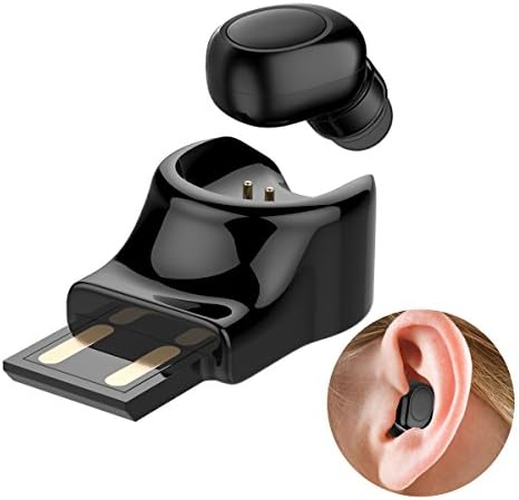 iNepo Mini Bluetooth Earpiece With Mic USB Charging Bluetooth Earbuds 6-H Playing Time In-Ear Wireless Invisible Bluetooth Headset for Iphone Android Smartphone (Only Piece)