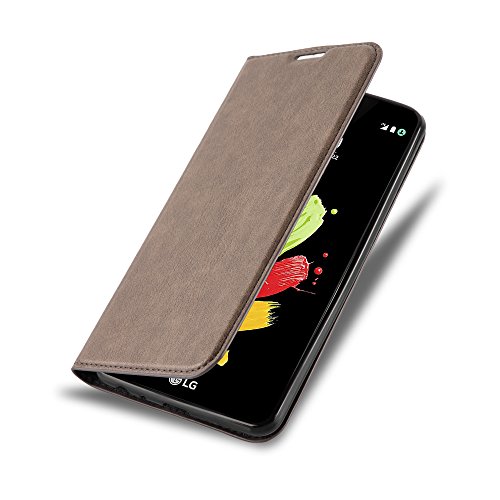 LG STYLUS 2 Funda Estilo Libro de Cuero Sint  tico en MARR  N CAF   de Cadorabo  Dise  o IM  N INVISIBLE      Cubierta Protectora con Cierre Magn  tico  Tarjetero y Funci  n de Suporte     Protecci  n Carcasa Caja Etui Case Cover