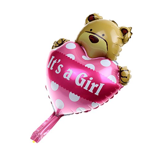 10 Baby-Dusche Geburtstag Neugeborene Partei Ballons Dekoration Liebebär Rosa - 2