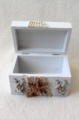 Holz Deko Box Truhe Schatulle Schatztruhe Seestern ca. 14x10x10cm - 2