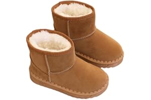 ENEN Stivali da Neve per Bambine e Ragazze, Stivali Neve Bambino Inverno Scarpe Neve con Suola Antiscivolo in Gomma e Calda Foderati Stivali Invernali per Bambini