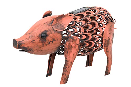 Elegante Solar Silueta Cerdo Luz Del Jardín