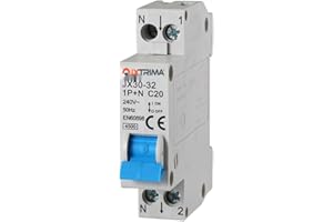 Ixtrima Interruptor magnetotérmico automático 1P+N 20A C20 220V 4.5kA, ocupa 1 módulo