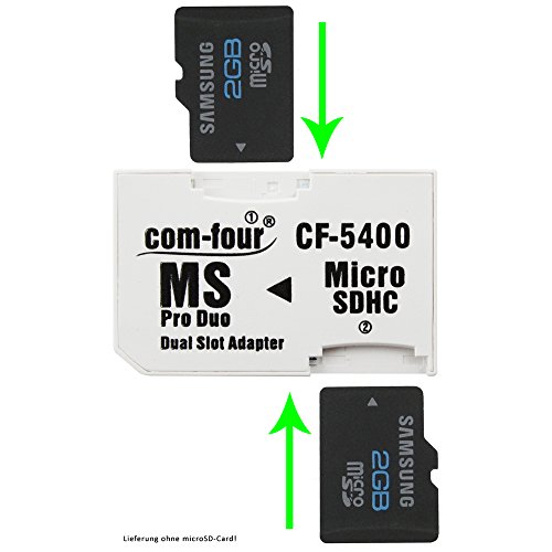 COM-FOUR® Dual Micro SDHC zu MS Pro Duo Adapter Speicherkarte microSD zu Memory Stick für Sony PSP Kamera Handy max. 32GB - 3