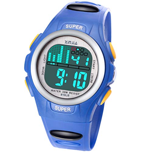 Reloj Digital para niños y niñas, Resistente al Agua, Reloj de Pulsera Digital con Despertador, cronómetro, Fecha, Semana y Calendario
