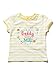 M&Co Baby Girl 100% Cotton Short Sleeve Yellow Stripe Daddy Loves Me Slogan Keyhole Fastening T-Shirt White 3/6 Mnths