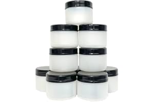 LABBOX KENZIUM - Confezione di 10 Barattoli | 60 ml | Bocca Larga | con Coperchio e Otturatore | HDPE | Traslucido