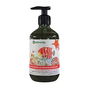 Petveda Ayurvedic Hair Fall Control, Itch Relief & Moisturizing Conditioner with Virgin Coconut Oil & Aloe Vera Extract| Sulphate and Paraben Free| for Dogs & Cats| 500 ML