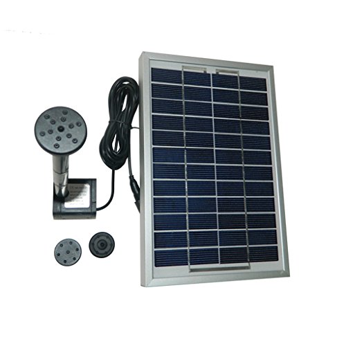 MagiDeal Solarpumpe Teichpumpe, Springbrunnen Pumpe, Solar Wasserpumpe Fontäne Pumpe für Gartenteich Springbrunnen – 5W 12V - 3