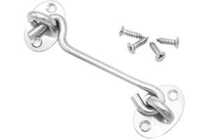 Koksi Heavy Duty Cabin Hook and Eye Lock for Shed, Gate, Garage Door, Windows Multi Purpose Hook Gate Closer Locker, 8 Inch 200mm