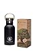 Produktbild Tree Tribe Wasserflaschen, Edelstahl, unverwüstlich, isoliert, fantastisch, Schwarz, 350ml