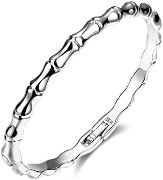 Lunule Unisex Elegant Polished Bamboo Cuff Bangle Bracelet Nature Lover