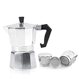 Cafetière Italienne en Aluminium 3/6/9/12 Tasses Pot Café Moka Cuisinière Bureau Domicile pour Espresso(300ML 6tasses)